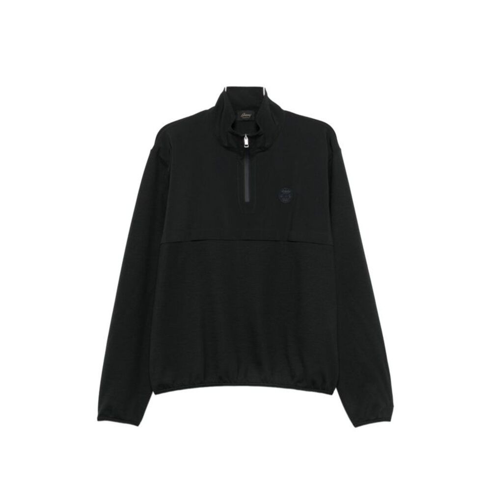 Brioni Men Wool Half-Zip High Neck Sweater